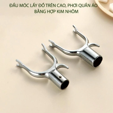 Bộ 2 đầu móc phơi quần áo bằng hợp kim nhôm đa năng - Lấy đồ trên cao tiện lợi, giảm còn 35.980₫