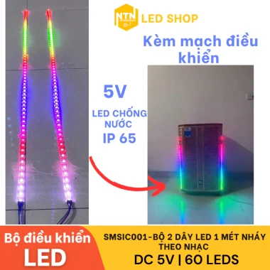 Bộ 2 Dây LED 1m Nháy Theo Nhạc - Đèn Sáng Nhịp Nhạc, Giá Ưu Đãi 300k