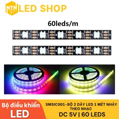 Bộ 2 Dây LED 1m Nháy Theo Nhạc - Đèn Sáng Nhịp Nhạc, Giá Ưu Đãi 300k