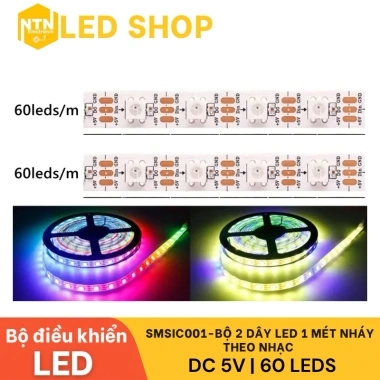 Bộ 2 Dây LED 1m Nháy Theo Nhạc - Đèn Sáng Nhịp Nhạc, Giá Ưu Đãi 300k