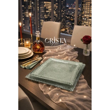 Bộ 2 Đĩa Thủy Tinh Vân Lưới 24cm và 27.5cm Crista Home MS60.227 Giá Ưu Đãi 595k