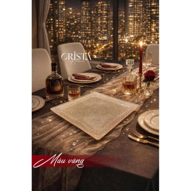 Bộ 2 Đĩa Thủy Tinh Vân Lưới 24cm và 27.5cm Crista Home MS60.227 Giá Ưu Đãi 595k