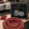 Bộ 2 Đĩa Thủy Tinh Vân Lưới Tròn 30cm-34cm CRISTA HOME 4 màu - Đồ trang trí mâm ngũ quả, bàn tiệc, quà Tết 3