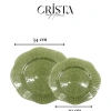 Bộ 2 Đĩa Thủy Tinh Vân Lưới Tròn 30cm-34cm CRISTA HOME 4 màu - Đồ trang trí mâm ngũ quả, bàn tiệc, quà Tết 4