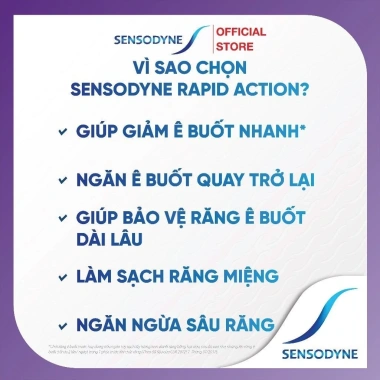 Bộ 2 kem đánh răng SENSODYNE Rapid Action 100g - Giảm ê buốt nhanh, bảo vệ răng nhạy cảm
