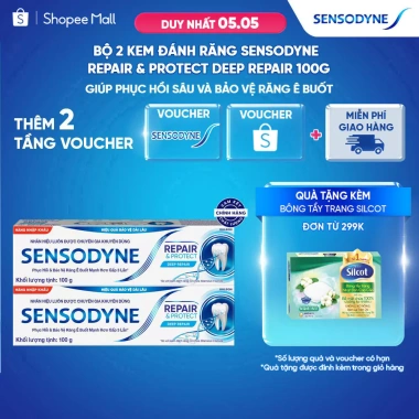 Bộ 2 Kem Sensodyne Repair & Protect Deep Repair 100g Phục hồi sâu bảo vệ răng ê buốt giảm giá 16%