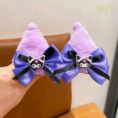 Bộ 2 kẹp tóc Kuromi dễ thương cho bé, giá chỉ 35.000₫, chất liệu an toàn, màu sắc hoạt hình
