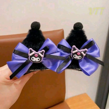 Bộ 2 kẹp tóc Kuromi dễ thương cho bé, giá chỉ 35.000₫, chất liệu an toàn, màu sắc hoạt hình