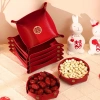 Bộ 2 khay đĩa da đỏ - Đựng kẹo bánh, trang trí tiệc cưới, Tết, chỉ 85.000 VND 2