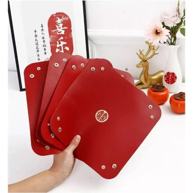 Bộ 2 khay đĩa da đỏ - Đựng kẹo bánh, trang trí tiệc cưới, Tết, chỉ 85.000 VND