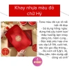Bộ 2 khay nhựa ST GROUP chữ nhật và tròn màu đỏ đậm, đựng trái cây, trà bánh tiệc Lễ Tết - chỉ 78.000 2