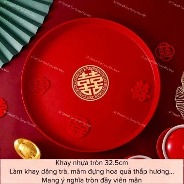 Bộ 2 khay nhựa ST GROUP chữ nhật và tròn màu đỏ đậm, đựng trái cây, trà bánh tiệc Lễ Tết - chỉ 78.000 6 Bộ 2 khay nhựa ST GROUP chữ nhật và tròn màu đỏ đậm, đựng trái cây, trà bánh tiệc Lễ Tết - chỉ 78.000 6