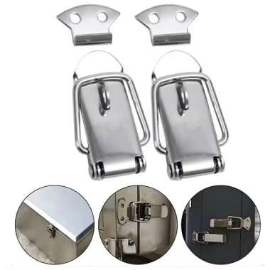 Bộ 2 khoá chốt lẫy mỏ vịt hợp kim 6,5x3cm kèm vít, móc, rive - Giá 39.200đ dùng cho hòm rương, tủ, vali 6