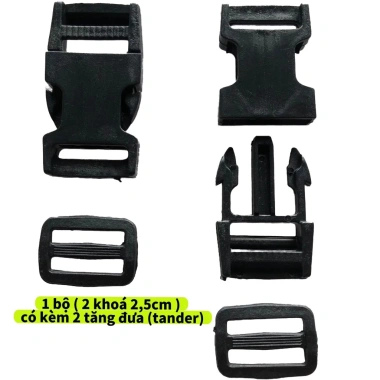 Bộ 2 khóa đen dây đeo balo nhựa 3 kích thước kèm tander, tăng đưa Giá 14.000 VNĐ 5 Bộ 2 khóa đen dây đeo balo nhựa 3 kích thước kèm tander, tăng đưa Giá 14.000 VNĐ 5