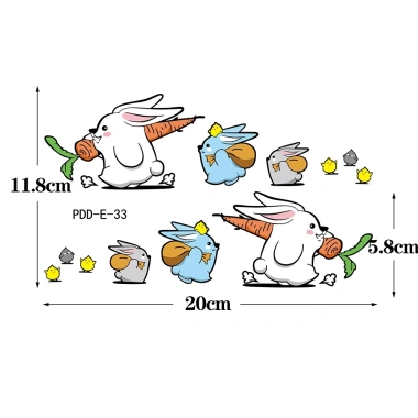 Bộ 2 Miếng Đề Can Dán Xe Hơi Xe Máy Hình Thỏ Hoạt Hình Dễ Thương Ưu Đãi 62.869 VND 8