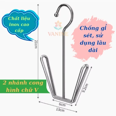 Bộ 2 móc treo giày inox chống rỉ - Giày nhanh khô, gọn gàng, tiết kiệm không gian - chỉ 69.000₫