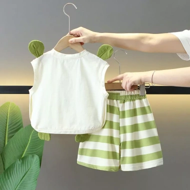 Bộ 2 Món Áo Vest Bé Trai Mùa Hè và Quần Short Mỏng Không Tay - Thời Trang 211k