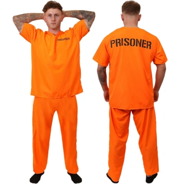Bộ 2 Món Trang Phục Tù Nhân Halloween COS Người Lớn Trẻ Em - Giá chỉ 334.800 VND