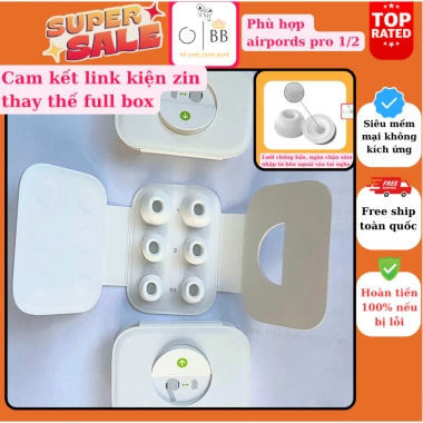 Bộ 2 núm tai nghe hàng zin thay thế AirPods Pro 1/2 - Độ bền cao, Giá chỉ 52.400₫ 9