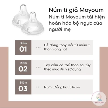 Bộ 2 núm ti Moyuum cổ rộng số 3 (6-8 tháng) Thế hệ 3 Giá ưu đãi 187k