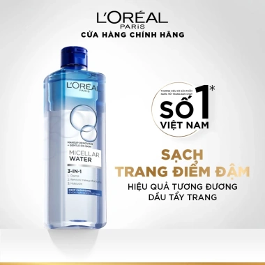 Bộ 2 nước tẩy trang đa năng 3in1 L'Oreal Paris Micellar Water 400ml 390.000₫ 3