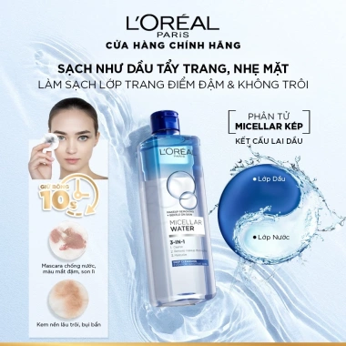 Bộ 2 nước tẩy trang đa năng 3in1 L'Oreal Paris Micellar Water 400ml 390.000₫ 5