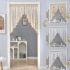 Bộ 2 Pháp Vintage Nửa Rèm Hoa Thêu Đính Hạt Ren Tam Giác – Trang trí nhà, giá 162.000₫