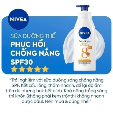 Bộ 2 Sữa Dưỡng Thể NIVEA 8 Super Foods Ngày Đêm 350ml - Dưỡng sáng, phục hồi, bảo vệ da - 254k 8