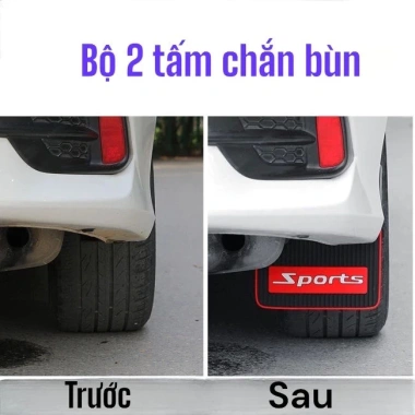 Bộ 2 tấm cao su chắn bùn ô tô – Chắn nước, bùn, đất, văng lên xe, tặng ốc vít