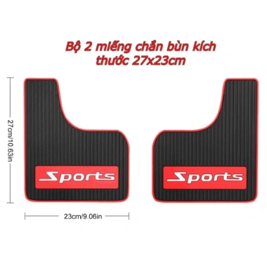 Bộ 2 tấm cao su chắn bùn ô tô – Chắn nước, bùn, đất, văng lên xe, tặng ốc vít