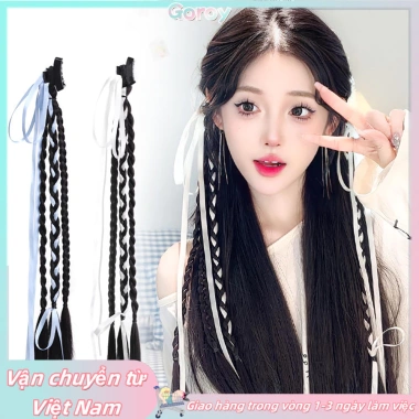 Bộ 2 tóc giả dài ruy băng nơ mô phỏng đôi đuôi ngựa cho bé gái 67.000đ