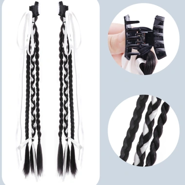 Bộ 2 tóc giả dài ruy băng nơ mô phỏng đôi đuôi ngựa cho bé gái 67.000đ