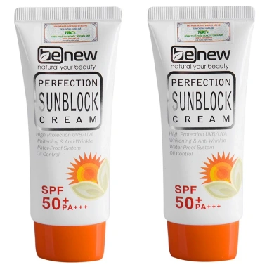 Bộ 2 Tuýp Kem Chống Nắng Benew SUN BLOCK CREAM SPF50 PA+++ Hàn Quốc - Giá Ưu Đãi 139k