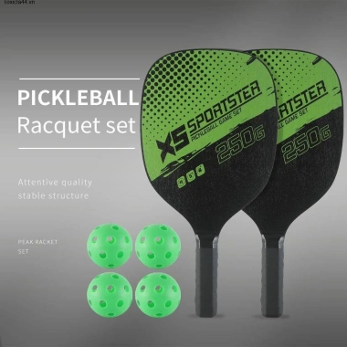 Bộ 2 vợt Pickleball siêu nhẹ kèm túi đựng 4 quả bóng chuyên nghiệp, tay cầm chắc, bền đẹp, giá 108k