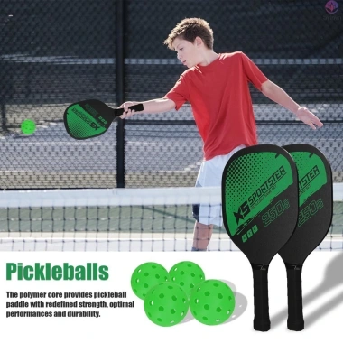Bộ 2 vợt Pickleball siêu nhẹ kèm túi đựng 4 quả bóng chuyên nghiệp, tay cầm chắc, bền đẹp, giá 108k