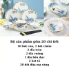 Bộ 20 Chi Tiết Sứ Simple Style Hoa Xanh Dương - Bát, Đĩa, Tô Cao Cấp, Giá 350k 2