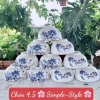 Bộ 20 Chi Tiết Sứ Simple Style Hoa Xanh Dương - Bát, Đĩa, Tô Cao Cấp, Giá 350k 4