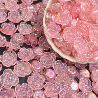 Bộ 20 Hạt Nhựa Acrylic Hình Hoa - Dụng Cụ DIY Trang Sức Thủ Công Giá Rẻ