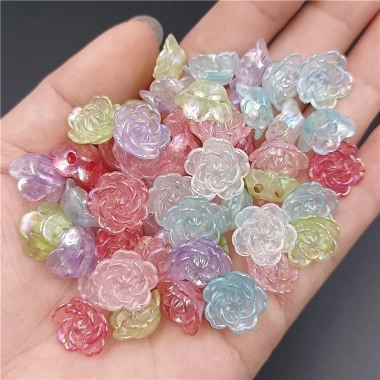 Bộ 20 Hạt Nhựa Acrylic Hình Hoa - Dụng Cụ DIY Trang Sức Thủ Công Giá Rẻ