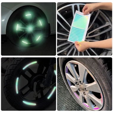 Bộ 20 miếng dán phản quang siêu sáng đa màu sắc - Trang trí bánh xe hơi, chỉ 18.700₫ 7