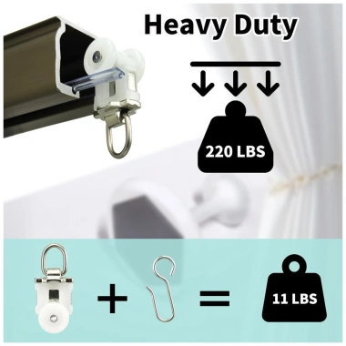 Bộ 20 Ròng Rọc + 20 S Bộ Móc Rèm Cửa, Theo Dõi Vòng Bi, Phụ Kiện XRQ8 - 61.469₫