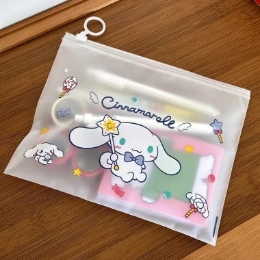 Bộ 20 Túi Zip Hoạt Hình - Lụa Mờ Đựng Bút & Đồ Cá Nhân, Khóa Kéo, Giá 52.000đ 3