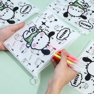 Bộ 20 Túi Zip Hoạt Hình - Lụa Mờ Đựng Bút & Đồ Cá Nhân, Khóa Kéo, Giá 52.000đ 7