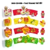Bộ 200 Cover Tết và Noel kèm tag trang trí, 6 nấc cài, dùng được 40 loại ly, giá ưu đãi 115k 5