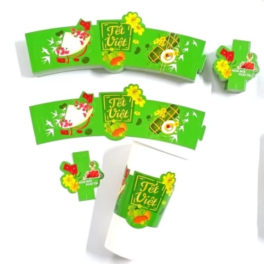Bộ 200 Cover Tết và Noel kèm tag trang trí, 6 nấc cài, dùng được 40 loại ly, giá ưu đãi 115k