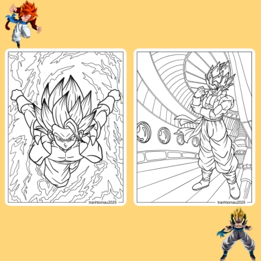 Bộ 20/10 tranh tô màu Dragon Ball Gogeta ngọc rồng, giấy A4 A5 70gsm, giá 13.100₫