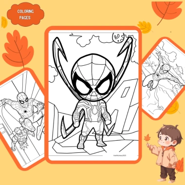 Bộ 20/10 tranh tô màu Spider-Man cho bé – giấy dày 160gsm A4 A5, giá ưu đãi 22.800₫