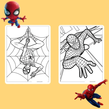 Bộ 20/10 tranh tô màu Spider-Man cho bé – giấy dày 160gsm A4 A5, giá ưu đãi 22.800₫