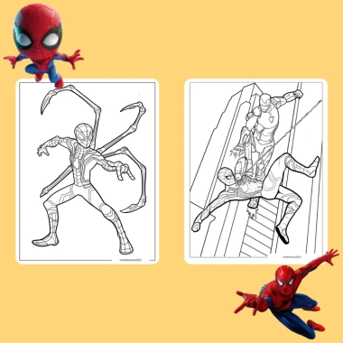 Bộ 20/10 tranh tô màu Spider-Man cho bé – giấy dày 160gsm A4 A5, giá ưu đãi 22.800₫
