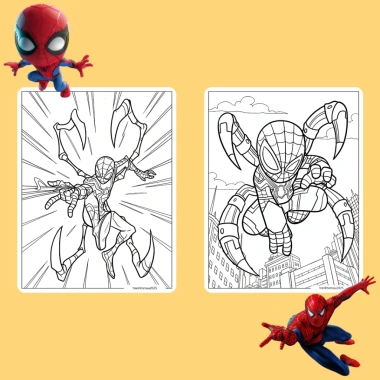 Bộ 20/10 tranh tô màu Spider-Man cho bé – giấy dày 160gsm A4 A5, giá ưu đãi 22.800₫